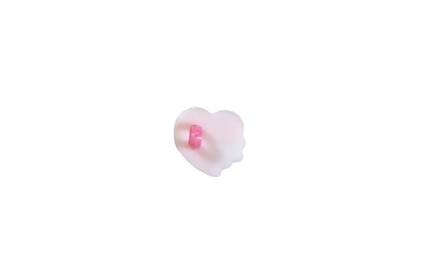 Kids buttons as hearts out plastic in pink dark pink 15 mm 0,59 inch